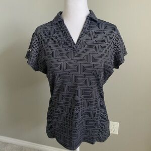 Nivo Sports Graphic Polo Shirt Ruched Sides